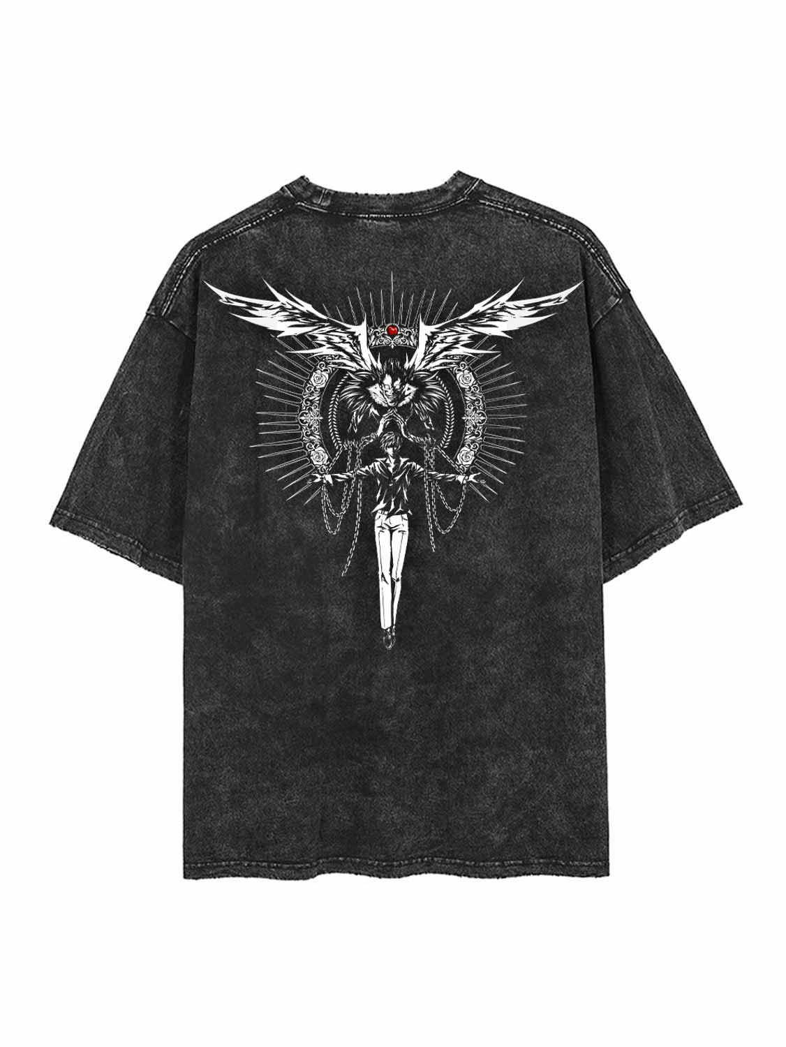 "JUDGEMENT'S GAZE" - Light Yagami - Death Note Anime Vintage / Acid Washed Oversized T-Shirts