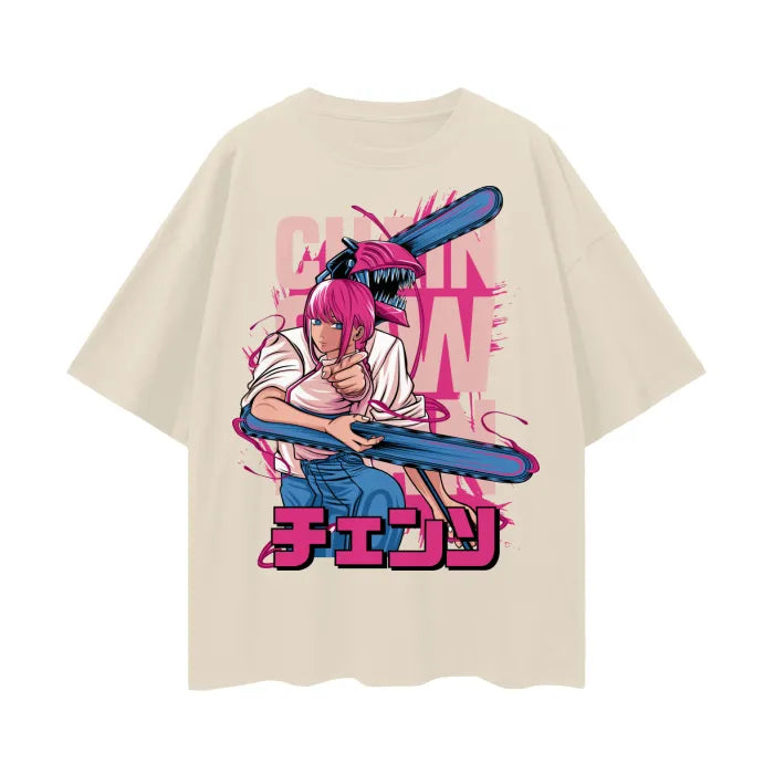 Anime - Streetwear - "DEVIL DOG" - Denji - Chainsaw Man Anime Oversized T-Shirt - Alpha Weebs
