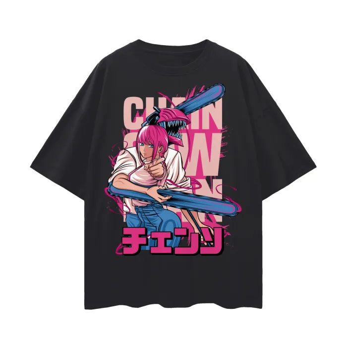 Anime - Streetwear - "DEVIL DOG" - Denji - Chainsaw Man Anime Oversized T-Shirt - Alpha Weebs