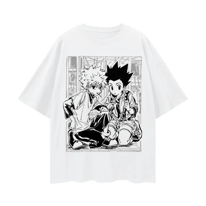 "KILL GON" - Hunter X Hunter Killua Zoldyck - Gon Freecss Anime Oversized T-shirt | 2 Colors - Alpha Weebs