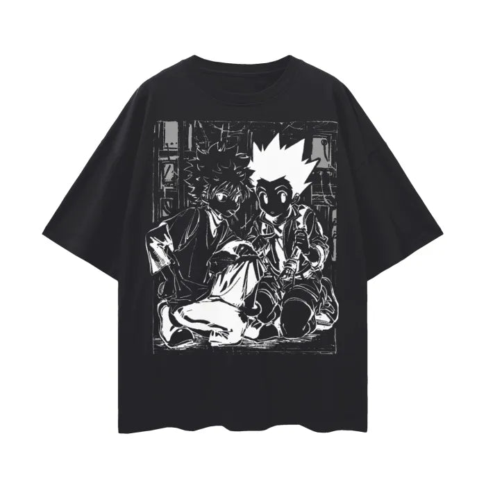 "KILL GON" - Hunter X Hunter Killua Zoldyck - Gon Freecss Anime Oversized T-shirt | 2 Colors - Alpha Weebs