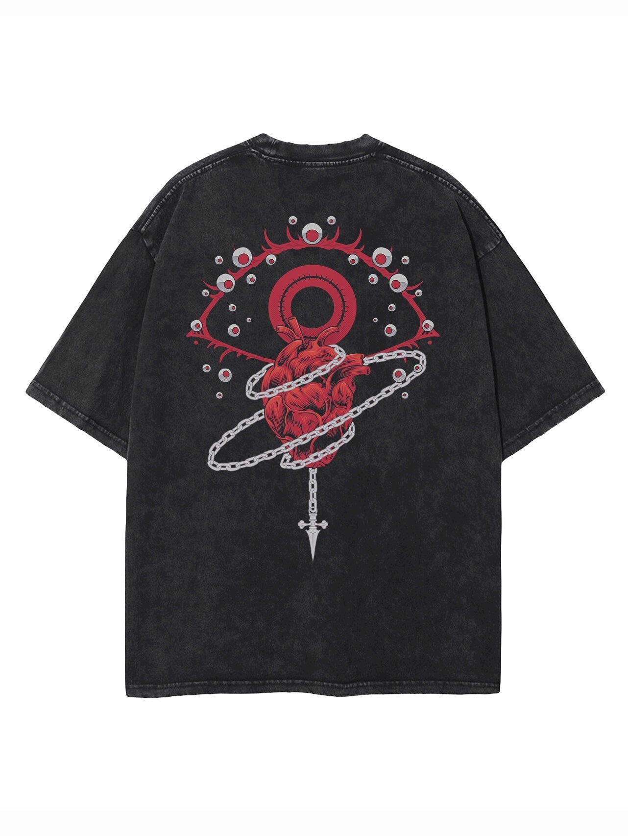 "CHAINED VISION" - Hunter X Hunter Anime Vintage / Acid Washed Oversized T-Shirts