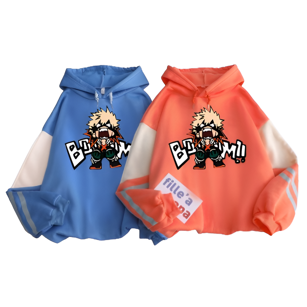 Anime - Streetwear - "BOOM" - Bakugo My Hero Academia Anime Oversized Hoodies | 4 Colors - Alpha Weebs