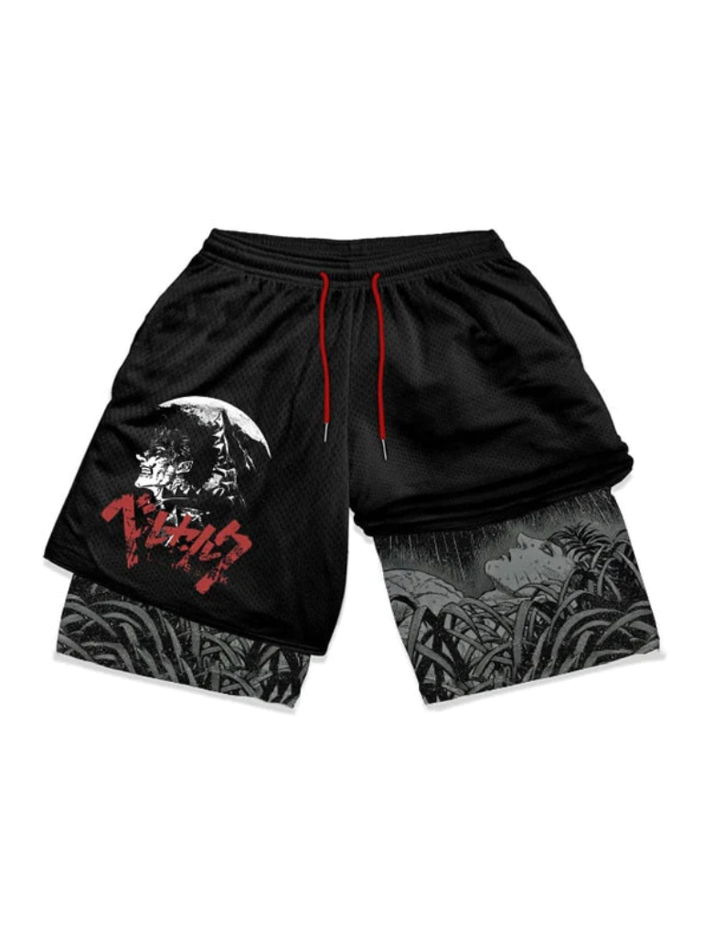 Anime - Streetwear - GUTS ENGULFED PERFORMANCE SHORTS - Alpha Weebs
