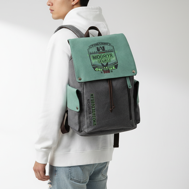 Deku My Hero Academia Anime Canvas Backpack