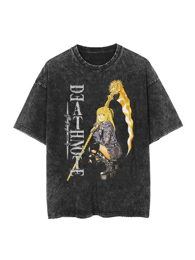 "FATAL BEAUTY" - Misa Amane - Death Note Anime Vintage / Acid Washed Oversized T-Shirt
