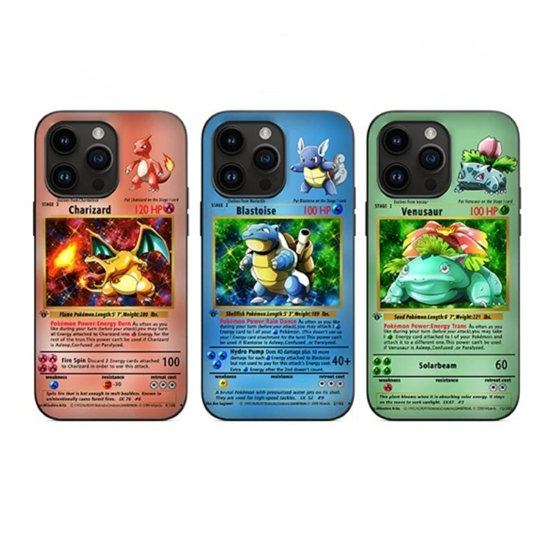iphone pokemon card case POCKET PROTECTORS" - Kanto Starters - Pokemon Anime Phone Case