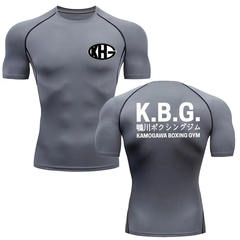 Anime - Streetwear - "K.B.G" - Genji - Hajime No Ippo Anime Gym Compression Fit T-Shirts | 4 Colors - Alpha Weebs