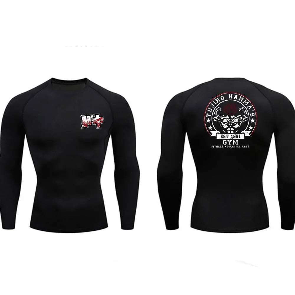 Anime - Streetwear - "THE OGRE KING" - Baki Anime Gym Compression Fit Long-Sleeve T-Shirts | 4 Colors - Alpha Weebs