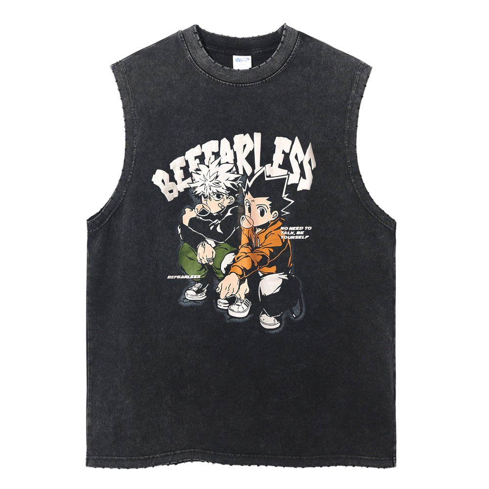 "GON & KILLUA" -  Gon Freecss - Hunter x Hunter Anime Vintage / Acid Washed Tank Top