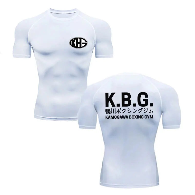 Anime - Streetwear - "K.B.G" - Genji - Hajime No Ippo Anime Gym Compression Fit T-Shirts | 4 Colors - Alpha Weebs