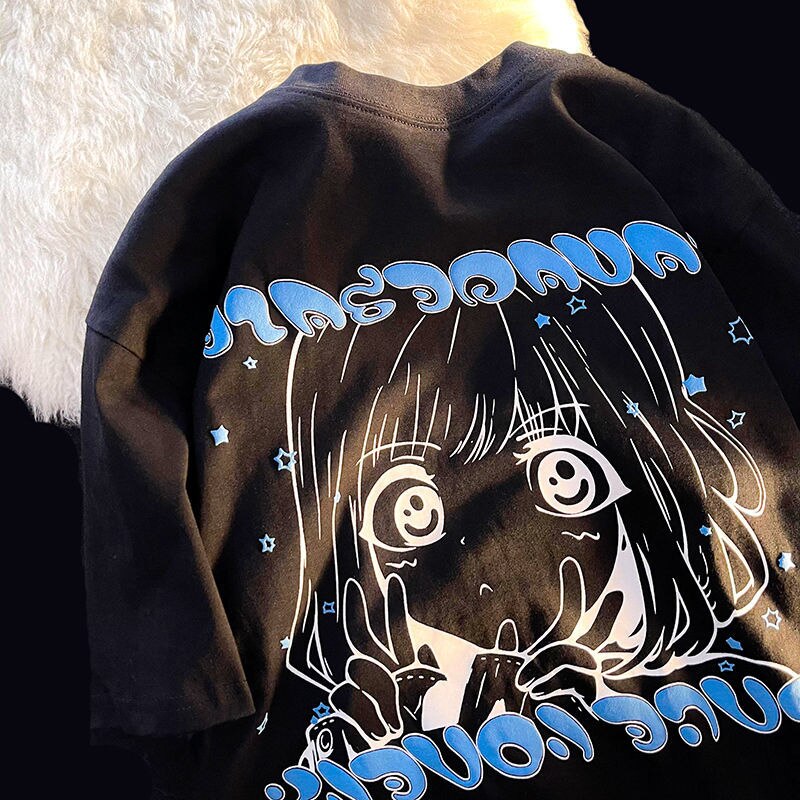 Anime - Streetwear - "KAWAI BB" - Bentai Anime Oversized T-Shirts | 2 Colors - Alpha Weebs