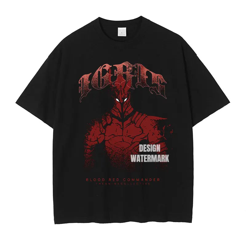 Anime - Streetwear - "DISTRESSED IGRIS" - Igris - Solo Leveling Anime Vintage / Acid washed T-Shirt - Alpha Weebs