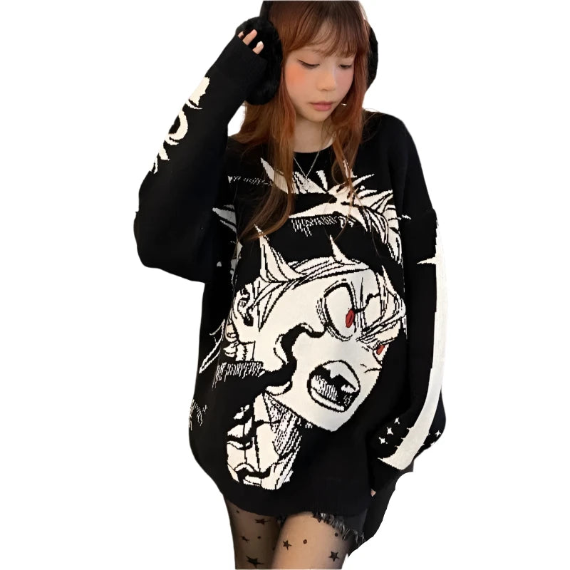 Anime - Streetwear - "ANTI-MAGIC" - Asta Staria - Black Clover Anime Sweater - Alpha Weebs