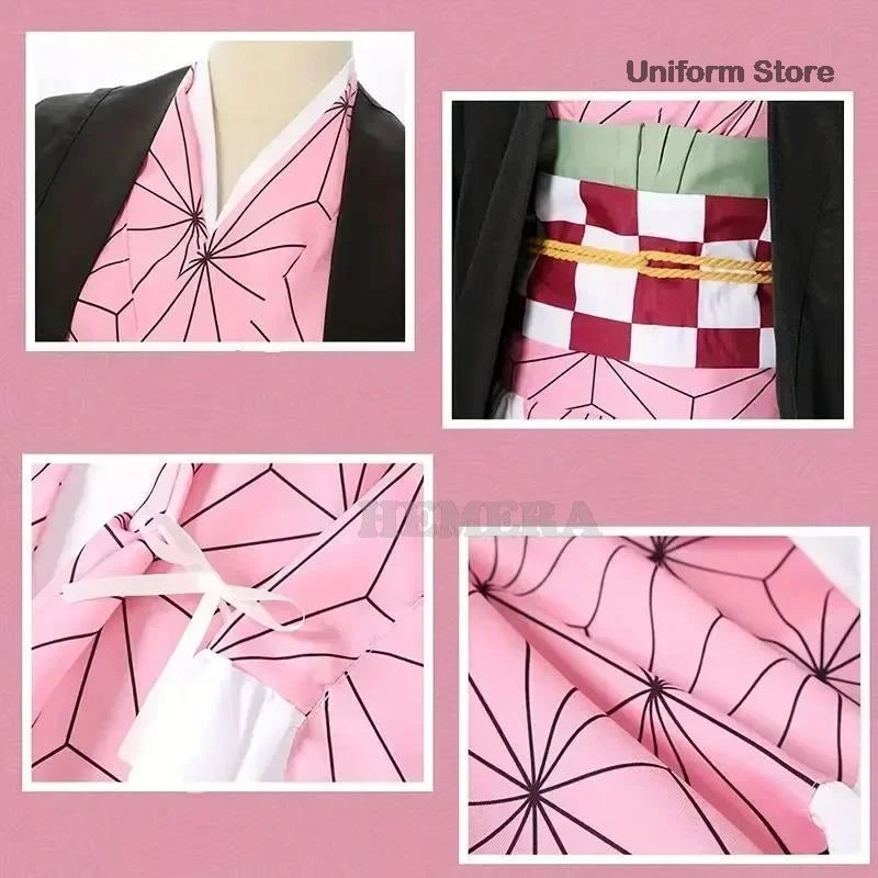 "PINK ASANOHA" - Silent Flame - Slayer Corps Anime Kimono