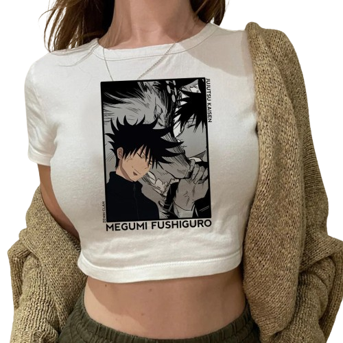 Anime - Streetwear - "MEGUMI'S HYBE " - Jujutsu Kaisen Megumi Fushiguro Anime Crop Top - Alpha Weebs