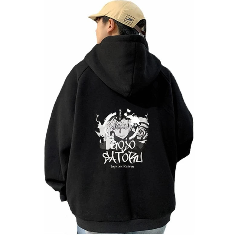 Anime - Streetwear - "THE KING'S SLAYER" - Jujutsu Kaisen Gojo Satoru Anime Hoodie - Alpha Weebs