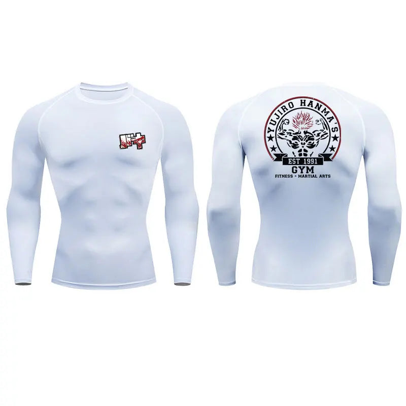 Anime - Streetwear - "THE OGRE KING" - Baki Anime Gym Compression Fit Long-Sleeve T-Shirts | 4 Colors - Alpha Weebs