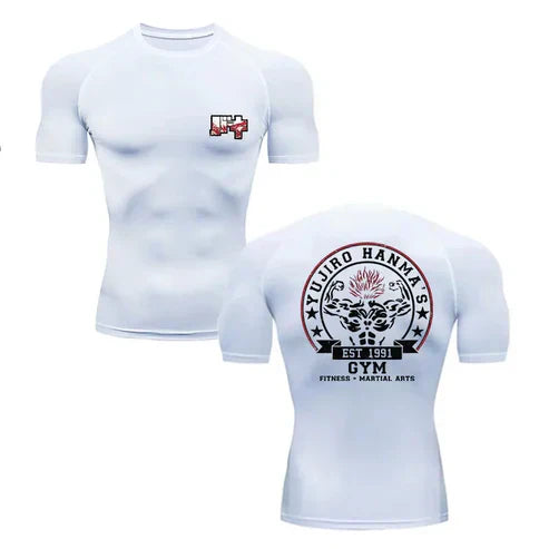 Anime - Streetwear - "THE OGRE KING" - Yujiro - Baki Anime Gym Compression Fit T-Shirts | 3 Colors - Alpha Weebs