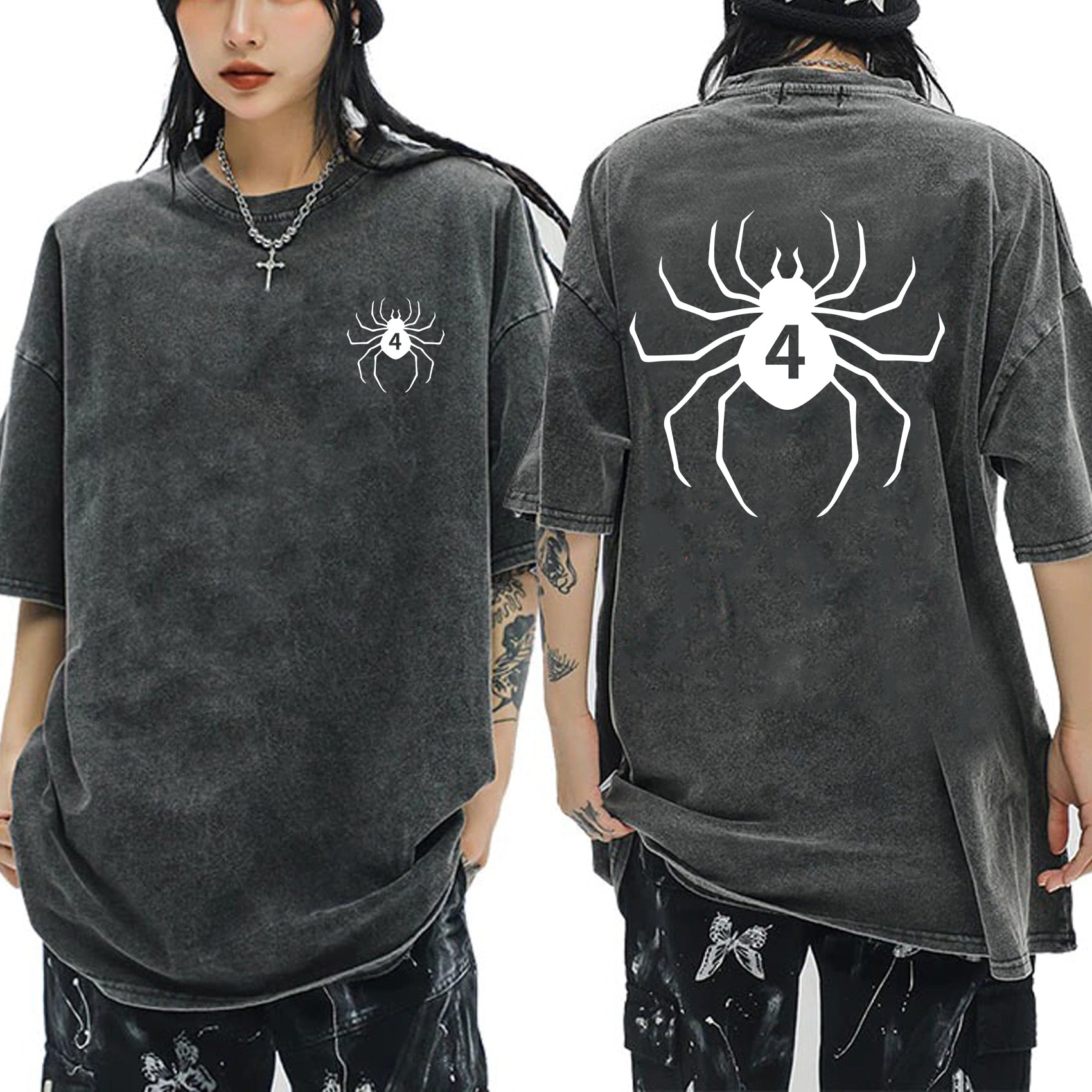 Anime - Streetwear - "CHROLLO LUCILFER" - Vintage / Acid Washed Hunter X Hunter Anime Oversized T-Shirts - Alpha Weebs