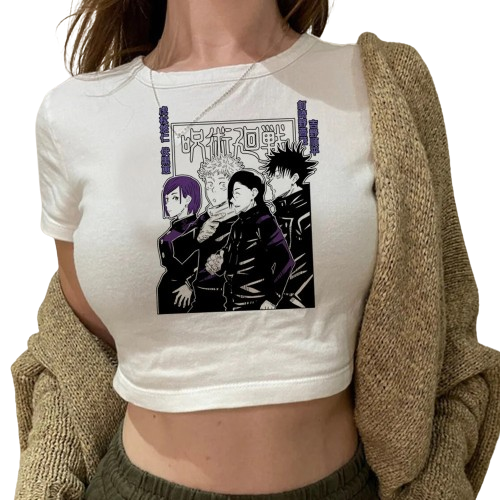 Anime - Streetwear - "BARELY ALIVE" - Jujutsu Kaisen Anime Crop Top - Alpha Weebs