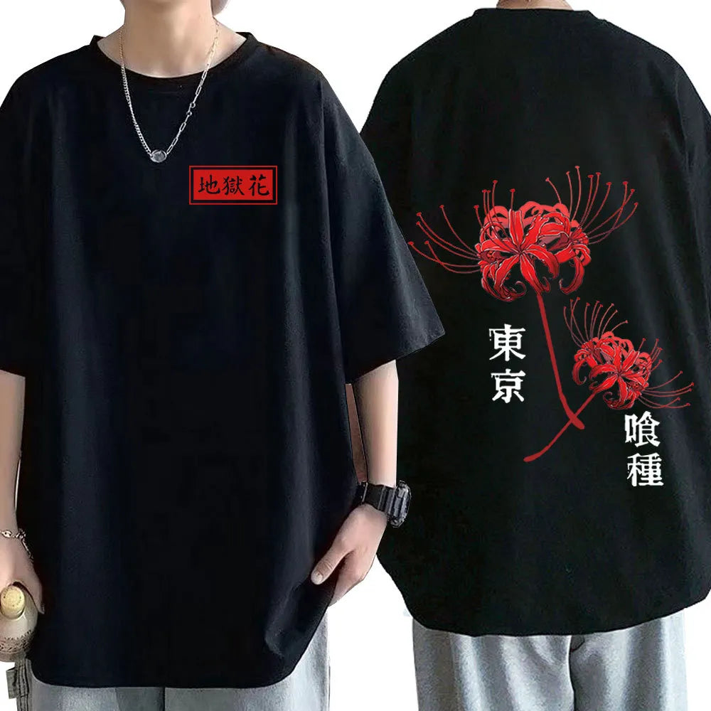 Anime - Streetwear - "SPIDER LILY" - Tokyo Ghoul Anime Oversized T-Shirts | 5 Colors - Alpha Weebs