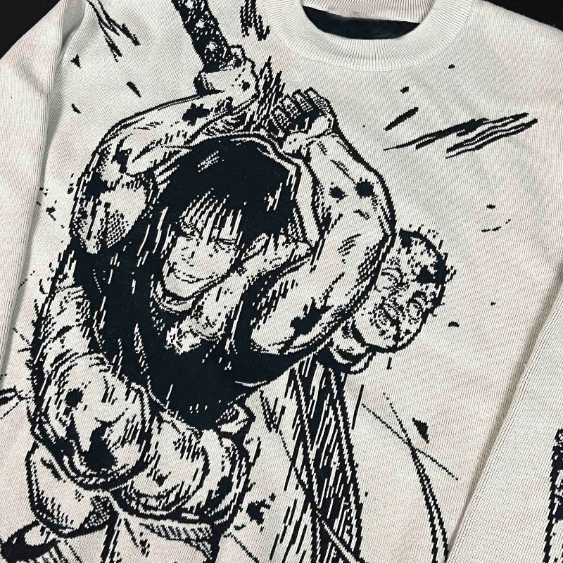 Anime - Streetwear - "ZENIN SLAYER" - Toji Fushiguro - Jujutsu Kaisen Anime Knitted Sweater - Alpha Weebs