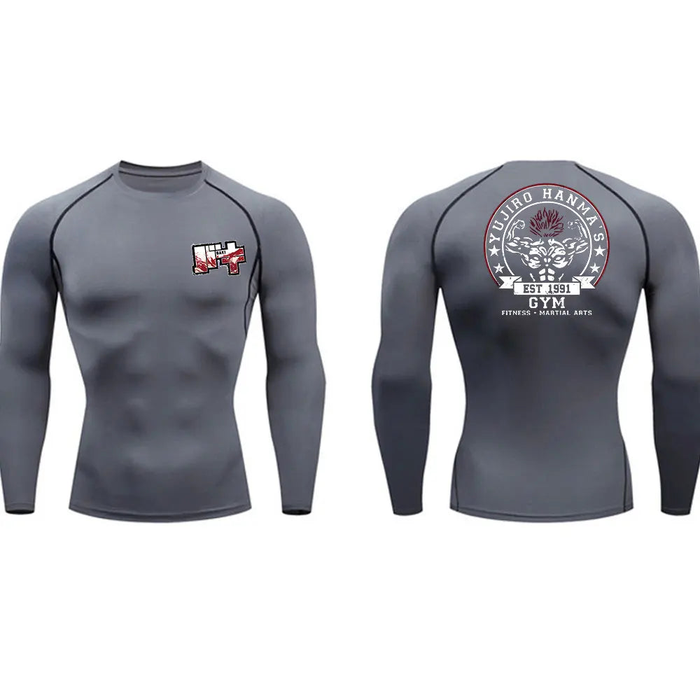 Anime - Streetwear - "THE OGRE KING" - Baki Anime Gym Compression Fit Long-Sleeve T-Shirts | 4 Colors - Alpha Weebs