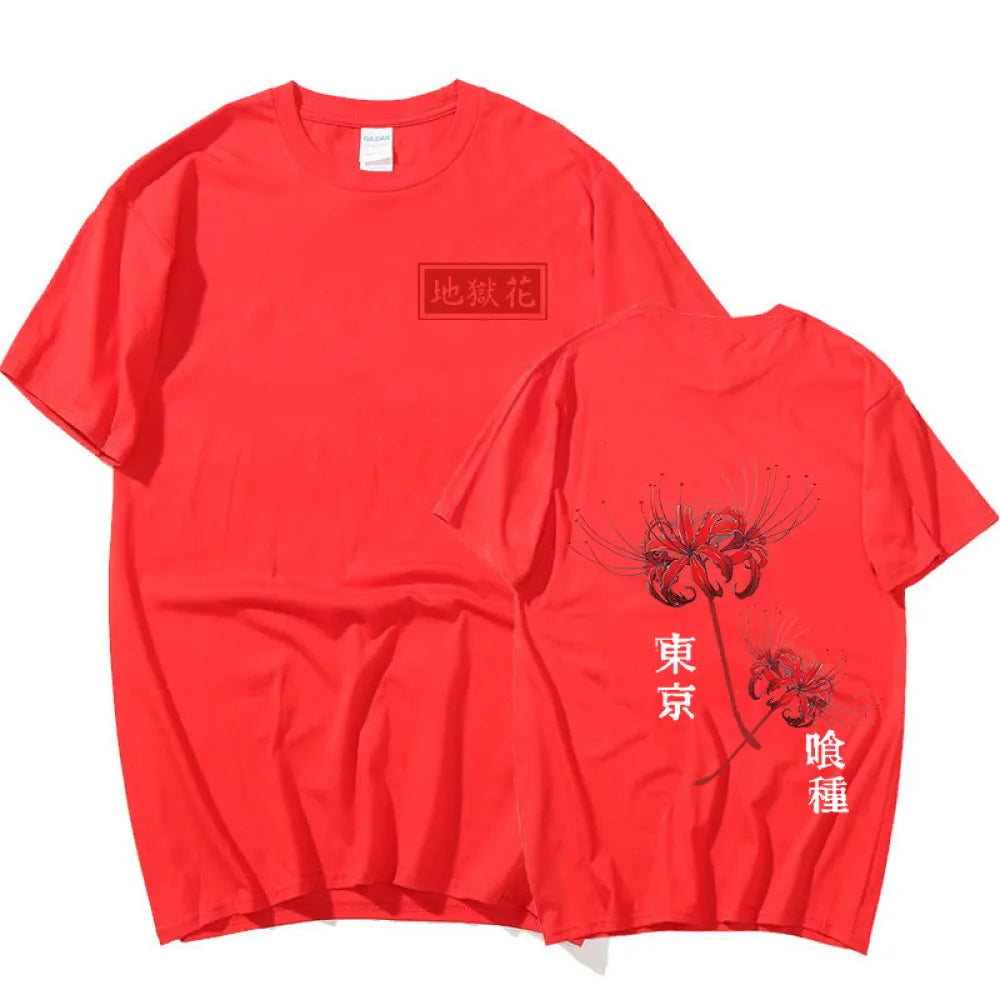 Anime - Streetwear - "SPIDER LILY" - Tokyo Ghoul Anime Oversized T-Shirts | 5 Colors - Alpha Weebs