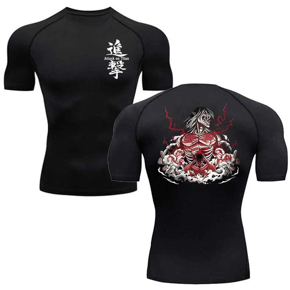 Anime - Streetwear - "WINGS OF ASH" - Eren Yeager - AOT Anime Gym Compression Fit T-Shirts | 2 Options - Alpha Weebs
