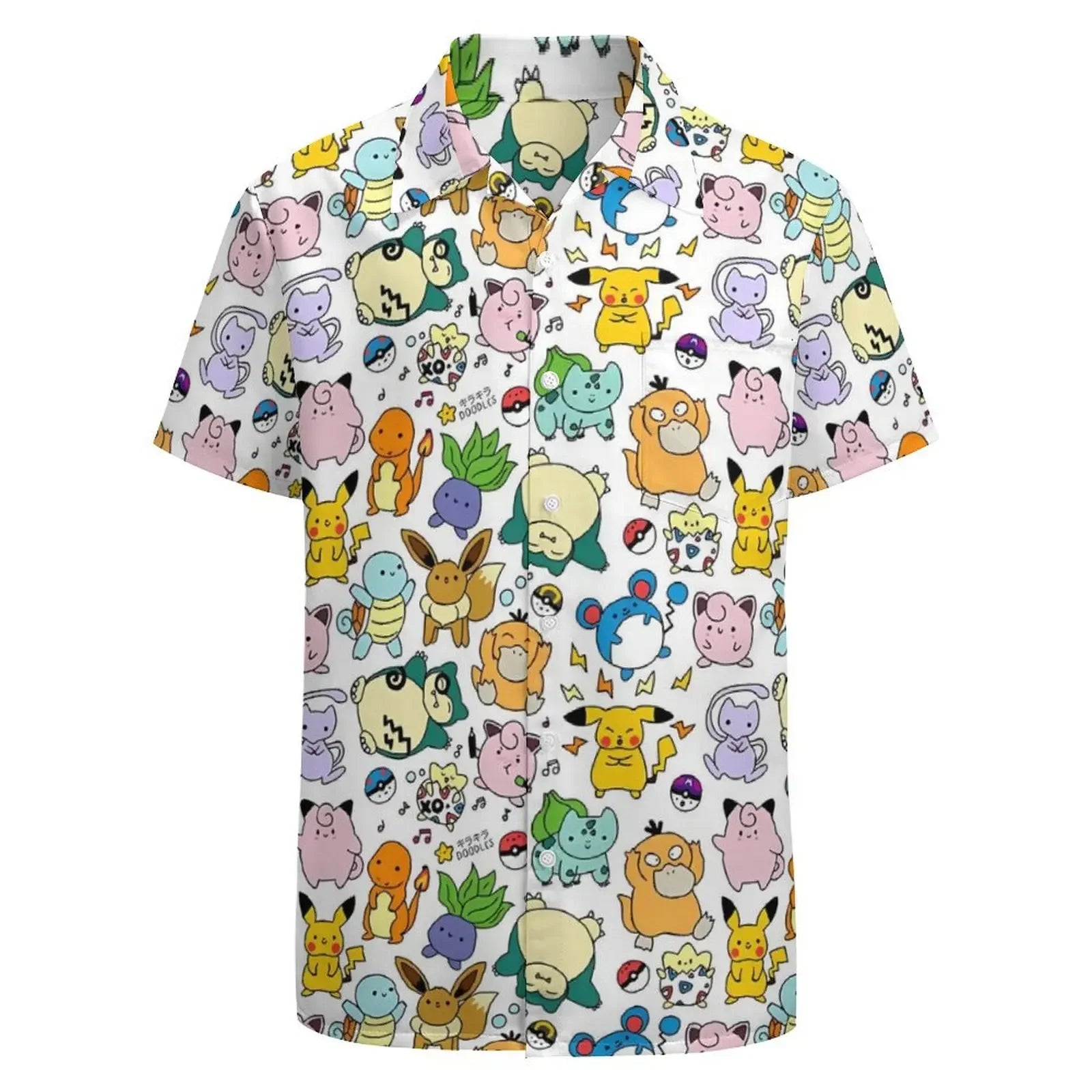 "CHOICES" - Pocket Monsters Anime All Over Printed Button Shirts