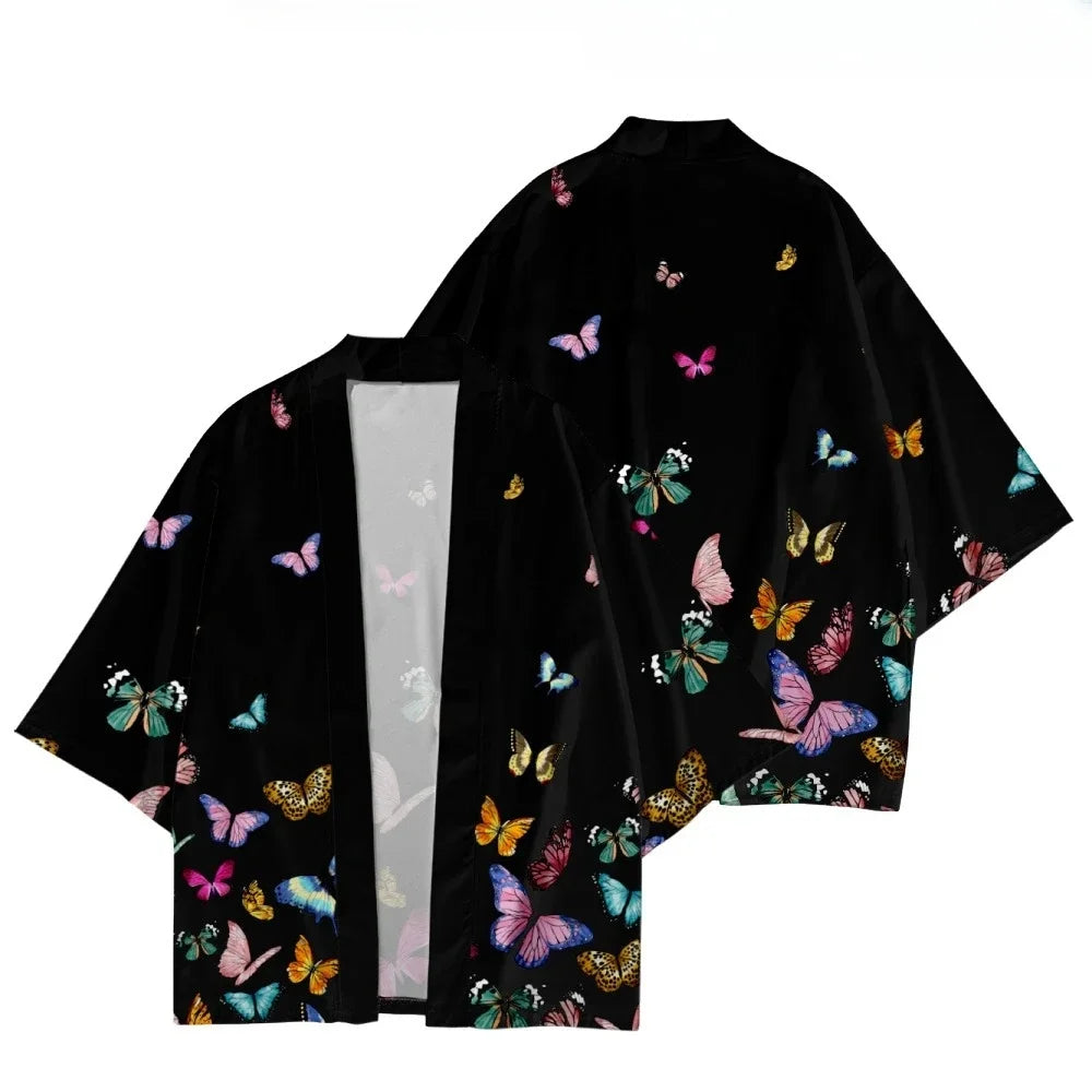 Anime - Streetwear - "HAPPI" - Cherry Blossom Kimono - Japanese Streetwear Anime | 3 Options - Alpha Weebs