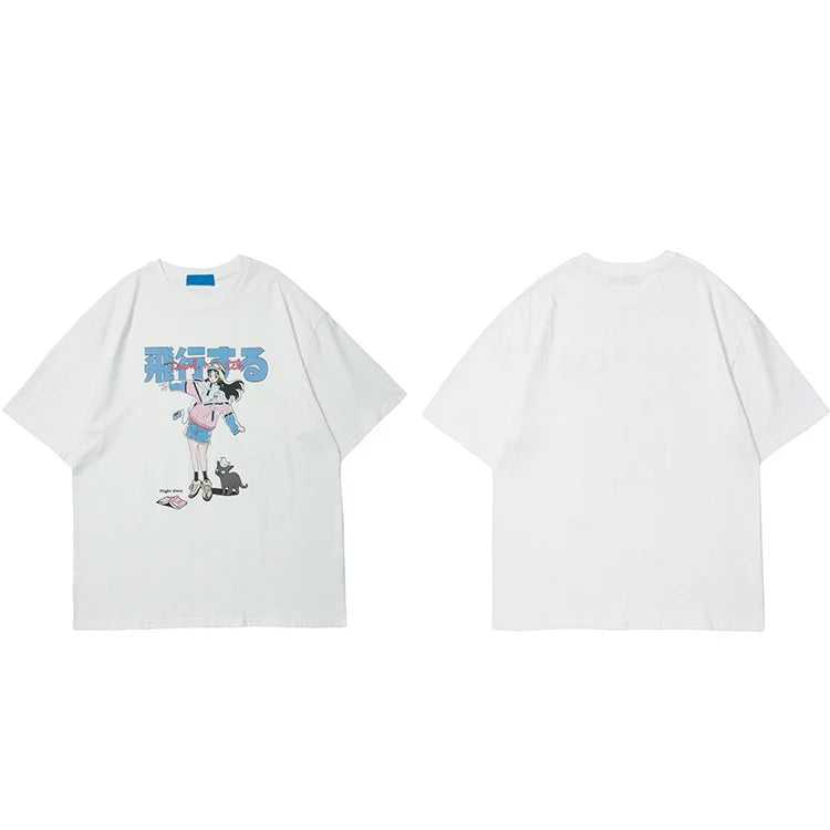 "HIKO SURU" - Japanese Streetwaer Anime Oversized T-Shirt | 2 Colors