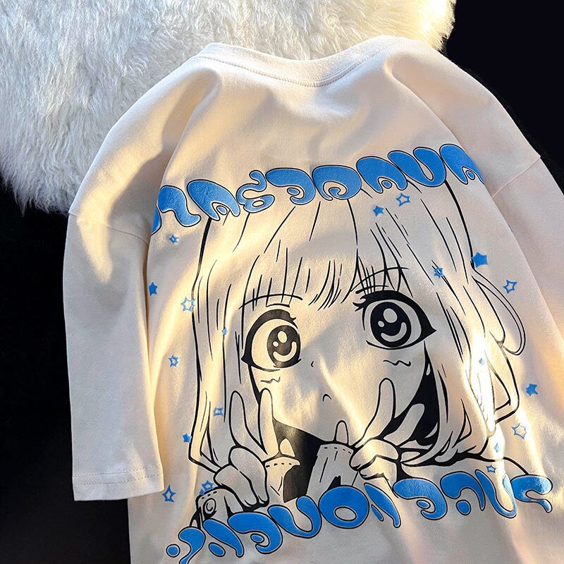 Anime - Streetwear - "KAWAI BB" - Bentai Anime Oversized T-Shirts | 2 Colors - Alpha Weebs