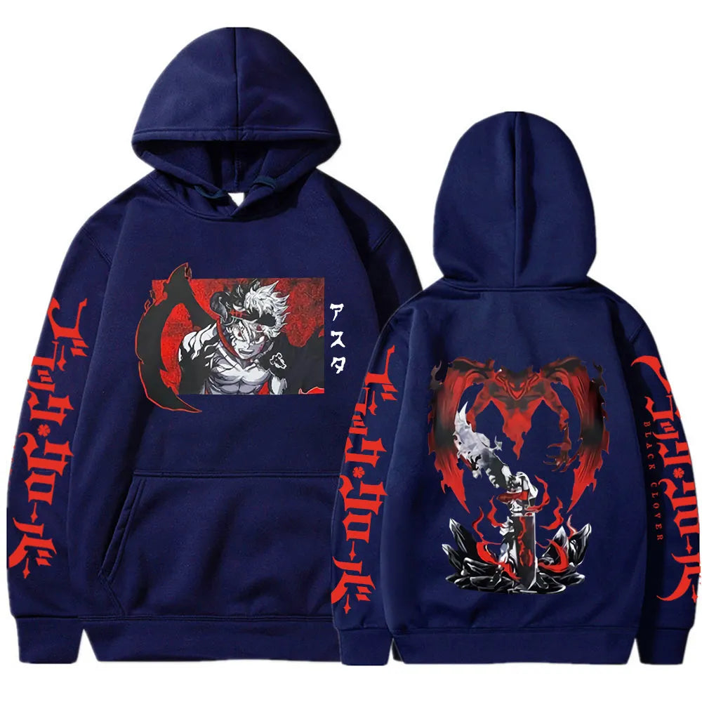 Anime - Streetwear - "BLESSED BY THE DEVIL" - Asta - Black Clover Anime Hoodies | 6 Colors - Alpha Weebs