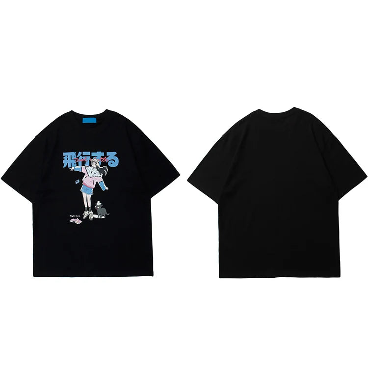 "HIKO SURU" - Japanese Streetwaer Anime Oversized T-Shirt | 2 Colors