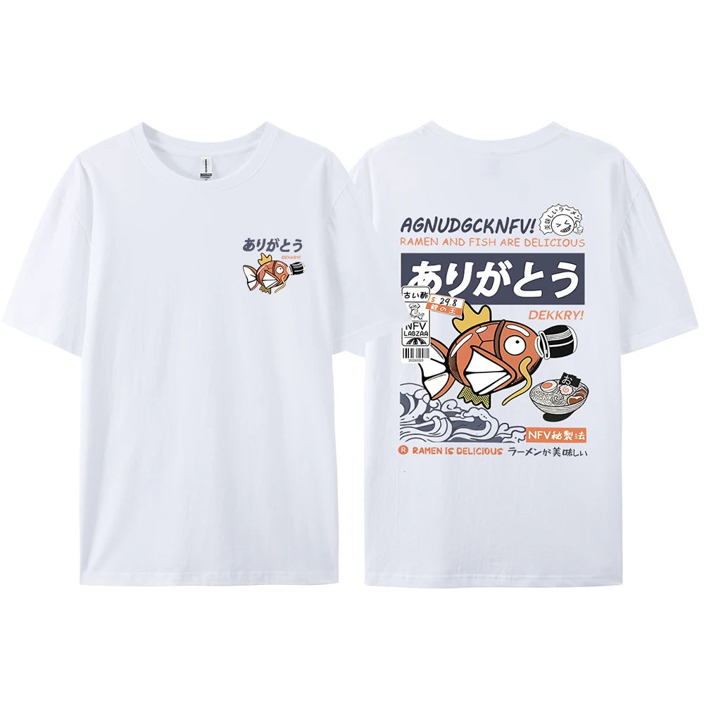 "MAGI-FISH" - Pocket Monsters Anime Oversized T-Shirt | 4 Colors