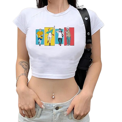 Anime - Streetwear - "FALLEN ANGELS" - Jujutsu Kaisen Anime Crop-Tops | 2 Colors - Alpha Weebs