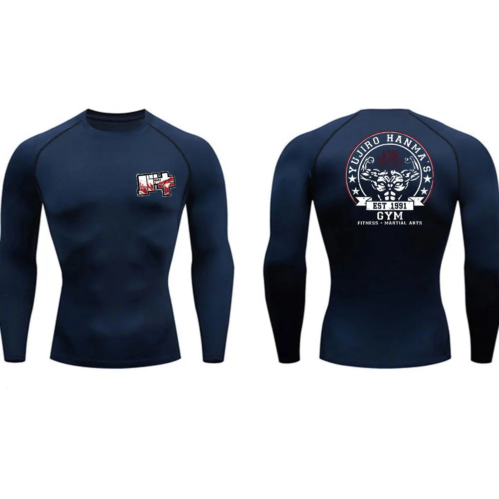 Anime - Streetwear - "THE OGRE KING" - Baki Anime Gym Compression Fit Long-Sleeve T-Shirts | 4 Colors - Alpha Weebs