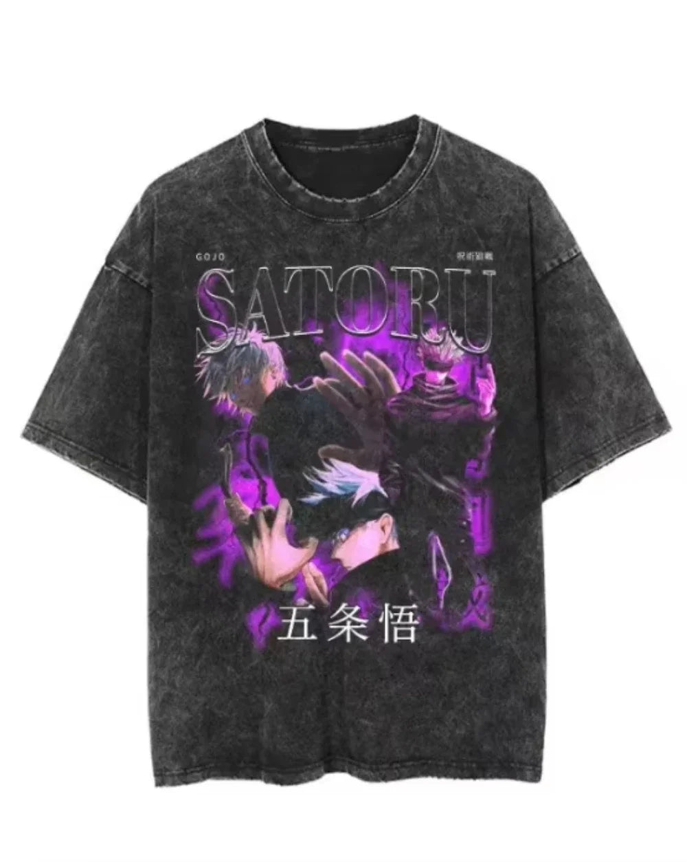 "LIMITLESS POWER" - Sat-Ojo - JJK Anime Vintage \ Acid Washed T-Shirt