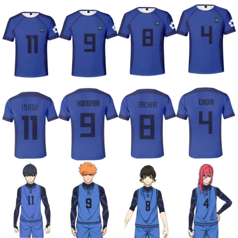 Anime - Streetwear - "SOLITARY STRIKERS" - Blue Lock Anime Jersey T-Shirts - Alpha Weebs