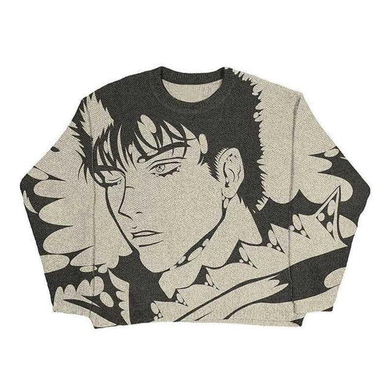 Anime - Streetwear - "THE BRAND" - Guts - Berserk Anime Knitted Sweater - Alpha Weebs