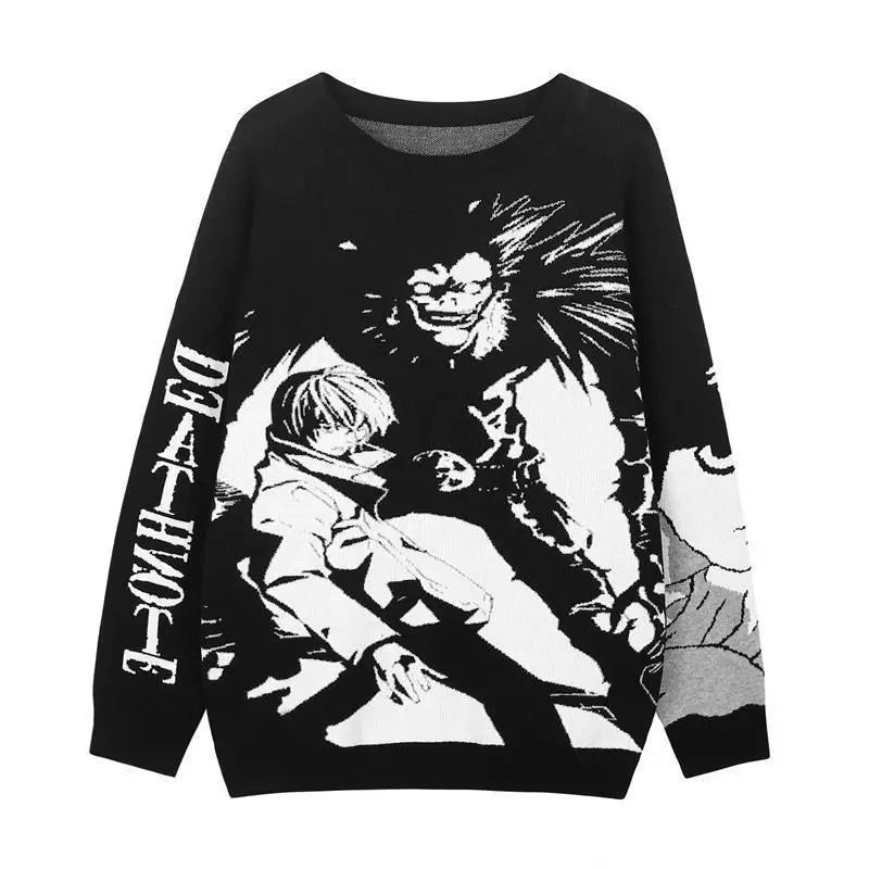 Anime - Streetwear - "TRIFECTA" - L v/s Light + Ryuk - Death Note Anime Sweater - Alpha Weebs