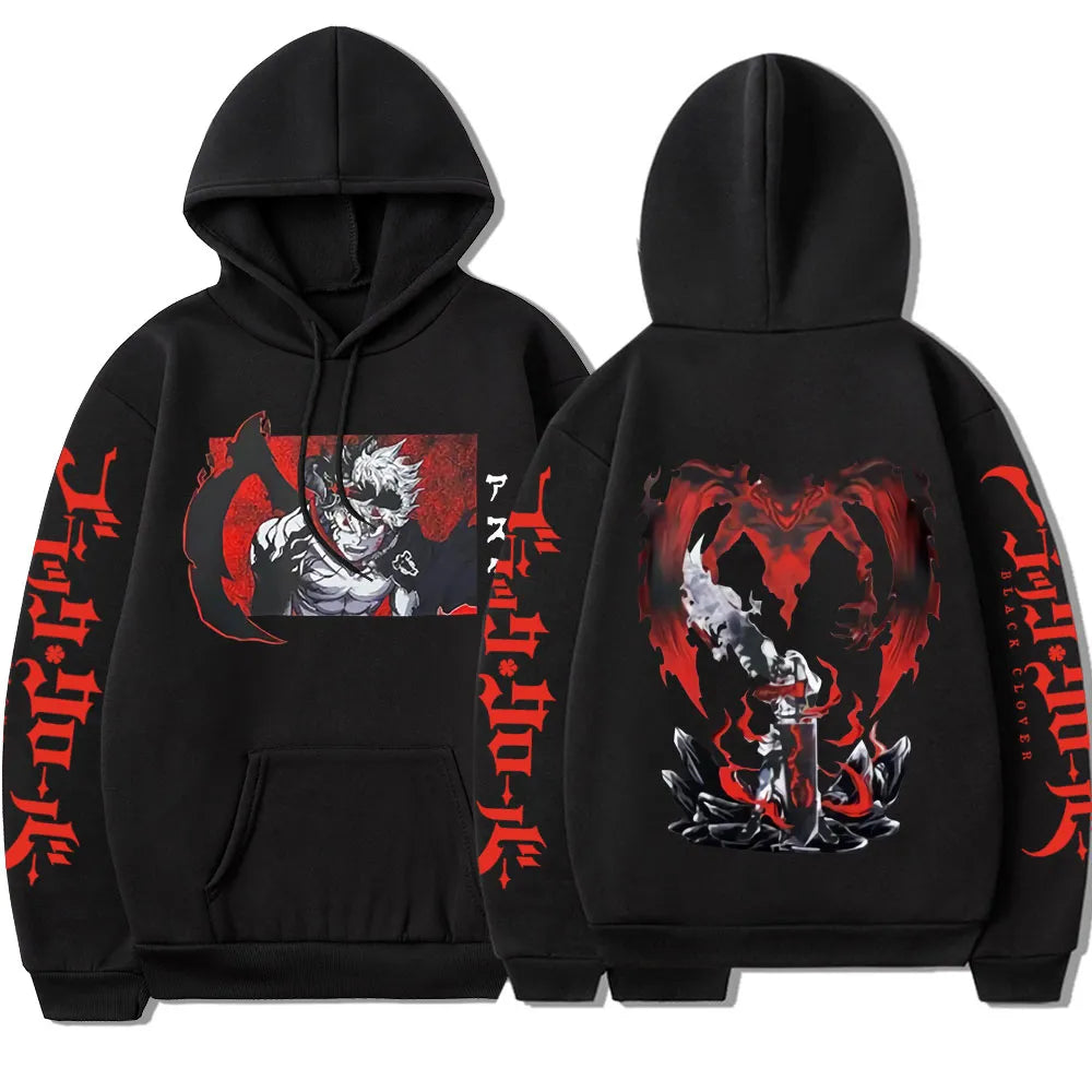 Anime - Streetwear - "BLESSED BY THE DEVIL" - Asta - Black Clover Anime Hoodies | 6 Colors - Alpha Weebs