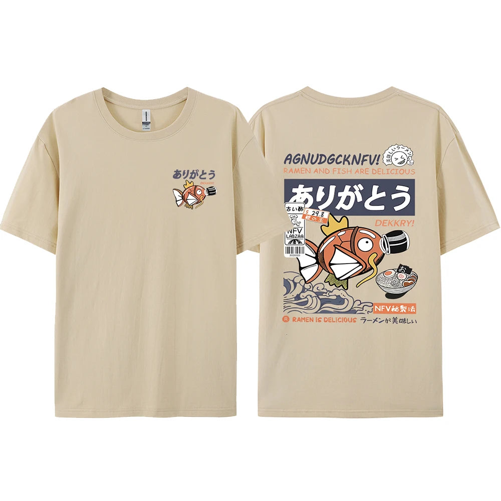 "MAGI-FISH" - Pocket Monsters Anime Oversized T-Shirt | 4 Colors