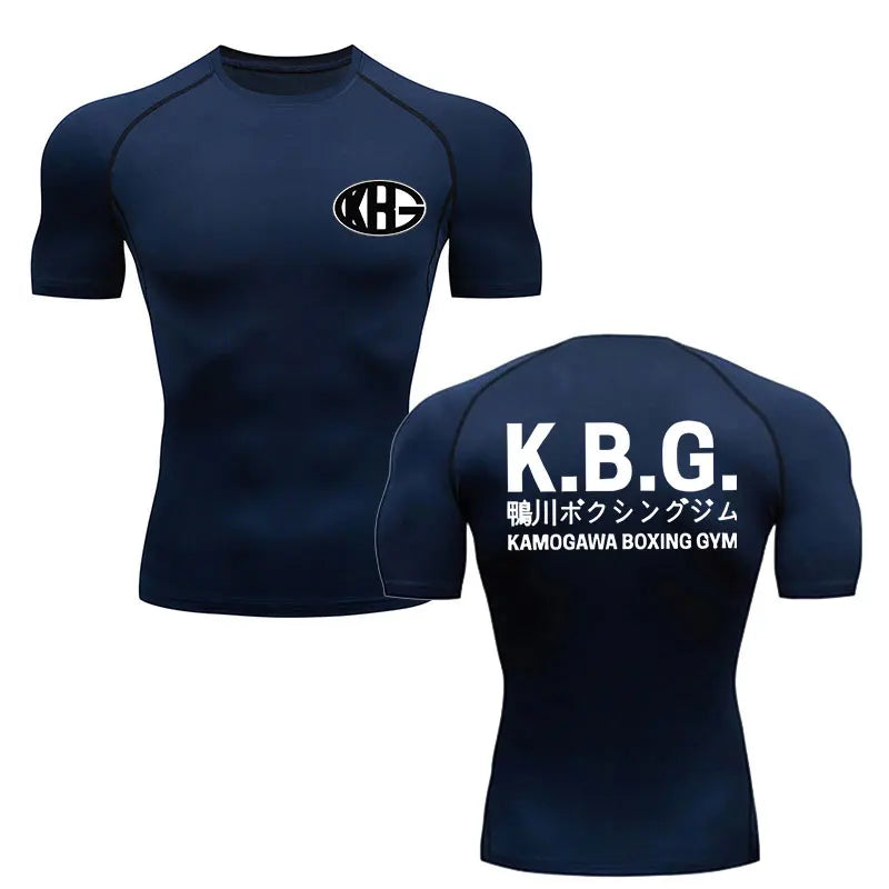 Anime - Streetwear - "K.B.G" - Genji - Hajime No Ippo Anime Gym Compression Fit T-Shirts | 4 Colors - Alpha Weebs