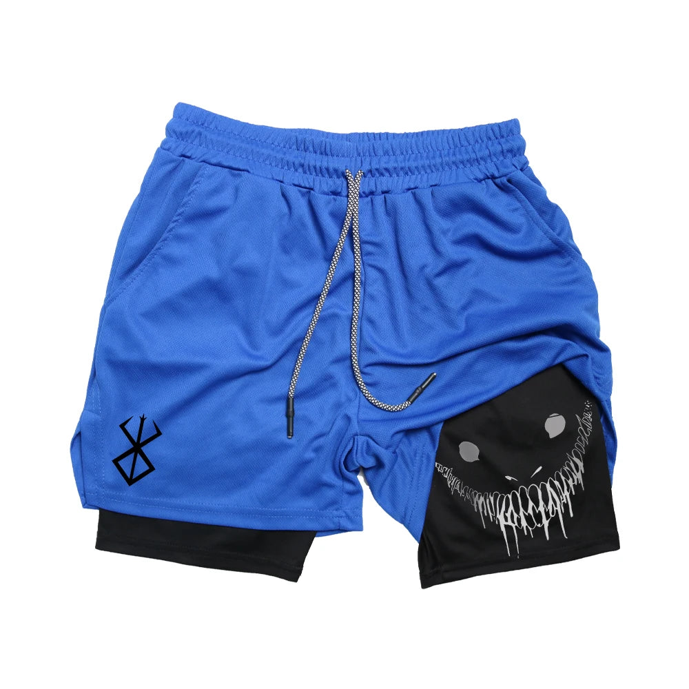 Anime - Streetwear - "GO BERSERK" -Berserk Guts Anime Gym Shorts - Alpha Weebs