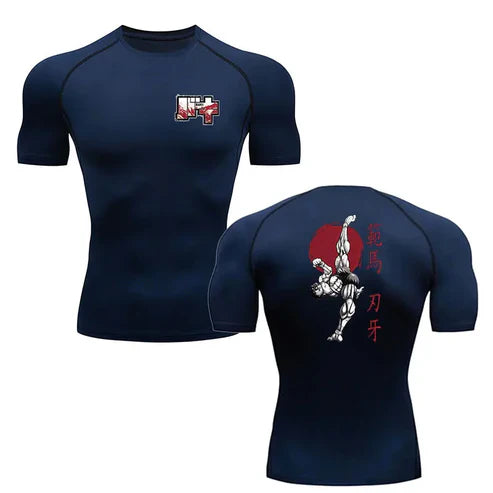 Anime - Streetwear - "UNWAVERING WILL" - Hanma - Baki Anime Gym Compression Fit T-Shirts | 4 Colors - Alpha Weebs