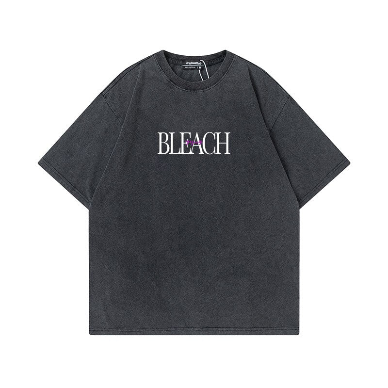 Anime - Streetwear - "KUROSAKI ICHIGO" - Bleach Anime Oversized Vintage / Acid Washed T-Shirts - Alpha Weebs