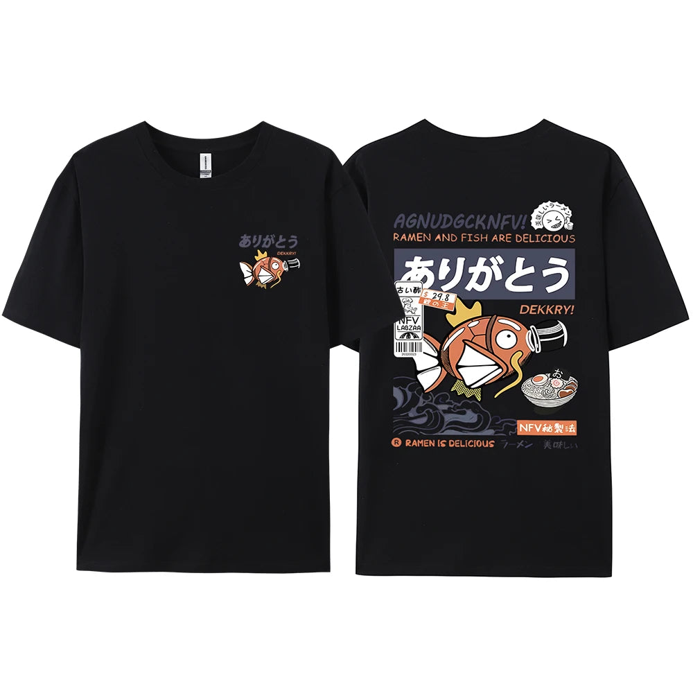 "MAGI-FISH" - Pocket Monsters Anime Oversized T-Shirt | 4 Colors